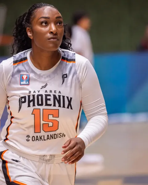 Bay Area Phoenix No. 15 in the white home uniform